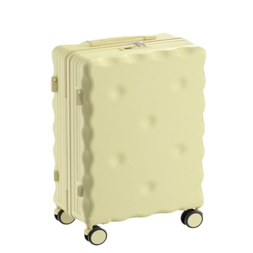 DINGYanK Koffer Gepäck 20-Zoll-Boarding-Koffer for Männer und Frauen Kleiner Leichter Koffer Leiser Koffer Koffer Suitcase (Color : Yellow, Size : 24in) von DINGYanK
