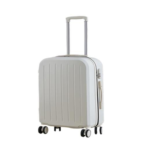 DINGYanK Koffer Gepäck Damen Klein Leicht 20 Zoll Student Ins Neue Passwortbox 26 Gepäck Trolley Box Trend 24 Suitcase (Color : White, Size : 24in) von DINGYanK
