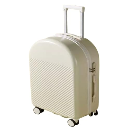 DINGYanK Koffer Gepäck Neue Trolley-Koffer Langlebige Passwortbox Ins Herren- und Damen-Ledergepäcktaschen Robuste Produkte Suitcase (Color : White, Size : 24in) von DINGYanK