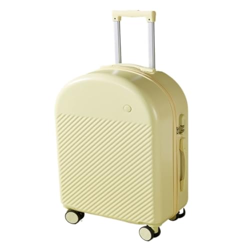 DINGYanK Koffer Gepäck Neue Trolley-Koffer Langlebige Passwortbox Ins Herren- und Damen-Ledergepäcktaschen Robuste Produkte Suitcase (Color : Yellow, Size : 26in) von DINGYanK