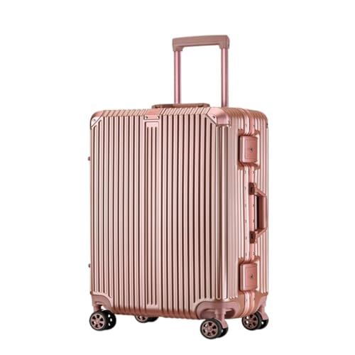 DINGYanK Koffer Hochwertiger Trolley-Koffer Mit Aluminiumrahmen, 20/24/28-Zoll-Boarding-Koffer, Internet-Promi-Koffer Suitcase (Color : Pink, Size : 28in) von DINGYanK