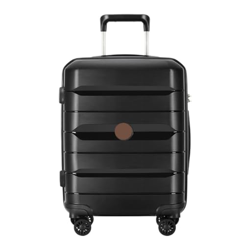 DINGYanK Koffer Hochwertiger Trolley-Koffer mit Aluminiumrahmen, 20/24/28-Zoll-Boarding-Koffer, Internet-Promi-Koffer Suitcase (Color : Black, Size : 24in) von DINGYanK