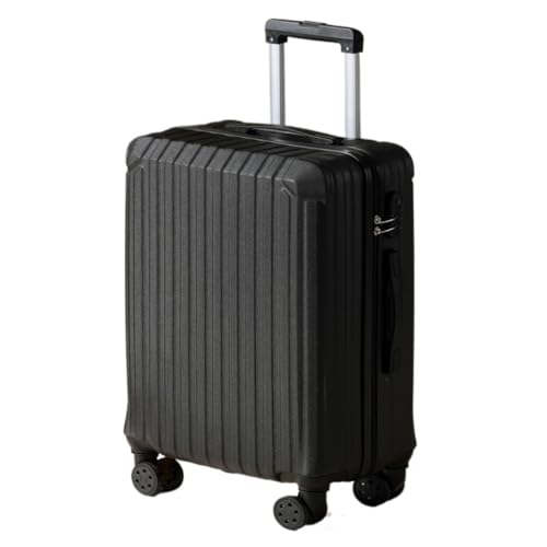 DINGYanK Koffer Koffer-Trolley, robust und langlebig, verdickter Koffer, Passwort-Ledertasche, Universalräder Suitcase (Color : Black, Size : 22in) von DINGYanK