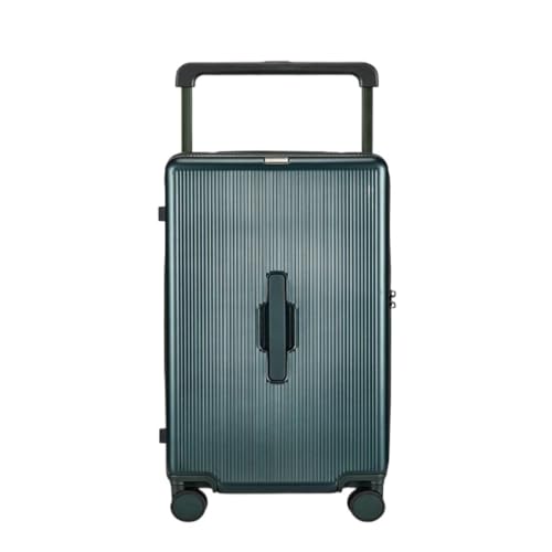DINGYanK Koffer Koffer-Trolley, robust und langlebig, verdickter Koffer, Passwort-Ledertasche, Universalräder Suitcase (Color : Green, Size : 26in) von DINGYanK