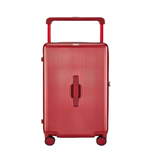 DINGYanK Koffer Koffer-Trolley, robust und langlebig, verdickter Koffer, Passwort-Ledertasche, Universalräder Suitcase (Color : Red, Size : 28in) von DINGYanK