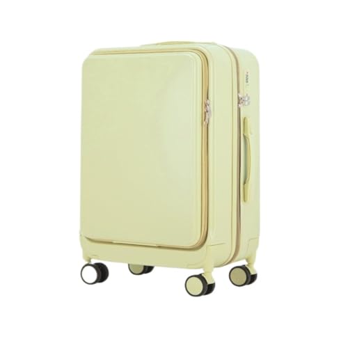 DINGYanK Koffer Multifunktionaler Koffer-Trolley for Männer, Robuster Und Langlebiger Studenten-Universal-Rad-Passwort-Koffer Suitcase (Color : Yellow, Size : 26in) von DINGYanK