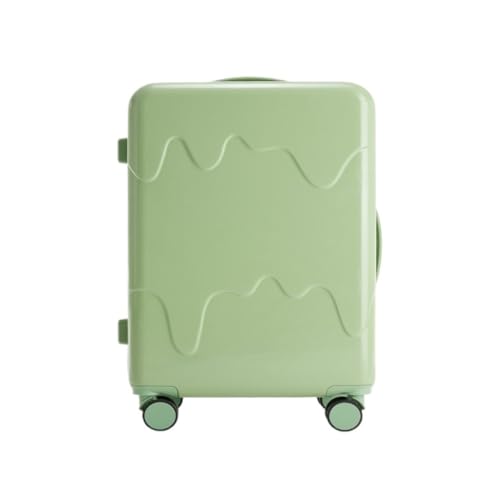 DINGYanK Koffer Multifunktionaler Trolley-Koffer, geräuschloser Radkoffer mit Getränkehalter, Lade-Boarding-Passwort-Koffer Suitcase (Color : Green, Size : 24in) von DINGYanK