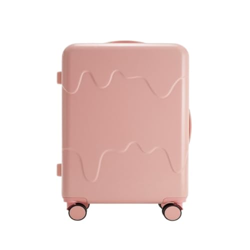 DINGYanK Koffer Multifunktionaler Trolley-Koffer, geräuschloser Radkoffer mit Getränkehalter, Lade-Boarding-Passwort-Koffer Suitcase (Color : Pink, Size : 24in) von DINGYanK