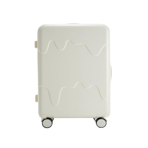 DINGYanK Koffer Multifunktionaler Trolley-Koffer, geräuschloser Radkoffer mit Getränkehalter, Lade-Boarding-Passwort-Koffer Suitcase (Color : White, Size : 20in) von DINGYanK