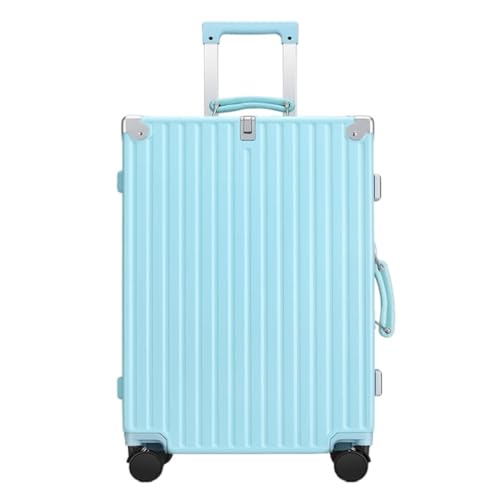 DINGYanK Koffer Retro Trolley Case Universal Rad Aluminium Rahmen Gepäck 20 Zoll Boarding Case Herren Gepäck Damen Suitcase (Color : Blue, Size : 26in) von DINGYanK