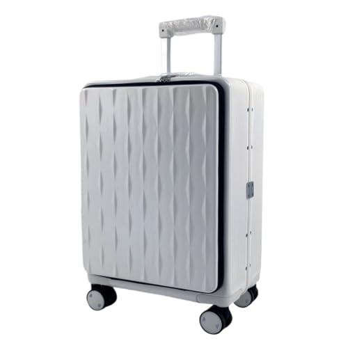 DINGYanK Koffer mit Frontöffnung, leiser Universal-Rad Boarding-Koffer, 61 cm Trolley, Passwortschloss, Koffer, Koffer, silber, 18in von DINGYanK