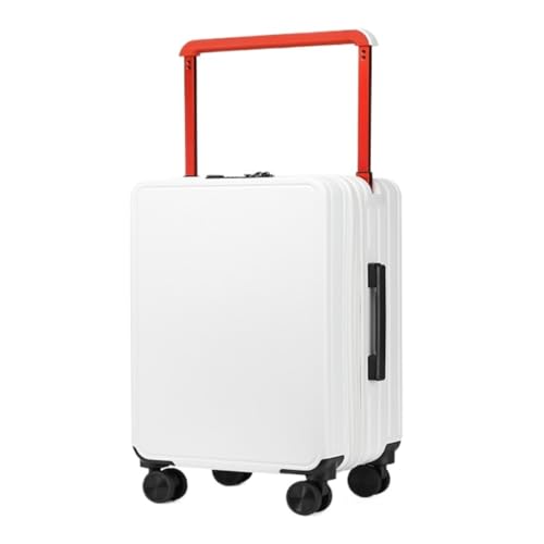 DINGYanK Koffer mit doppelter Front, breiter Trolley-Koffer für Damen und Herren, Passwort-Koffer, Business-Boarding-Koffer, Koffer, weiß, 66 cm von DINGYanK