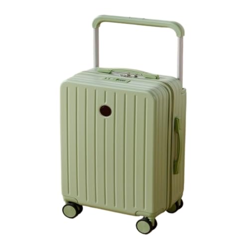 DINGYanL Trolley-Koffer Breites Trolley-Gepäck for Herren und Damen, 20-Zoll-Boarding-Koffer, Neue geräuschlose Universal-Radgepäck-Codebox Reisekoffer (Color : Green, Size : 24in) von DINGYanL
