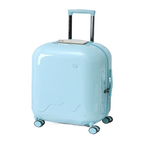 DINGYanL Trolley-Koffer Gepäck Kleiner 20-Zoll-Boarding-Koffer Tragbarer Multifunktionaler Passwort-Koffer Silent Wheel-Koffer Reisekoffer (Color : Blue, Size : 20in) von DINGYanL