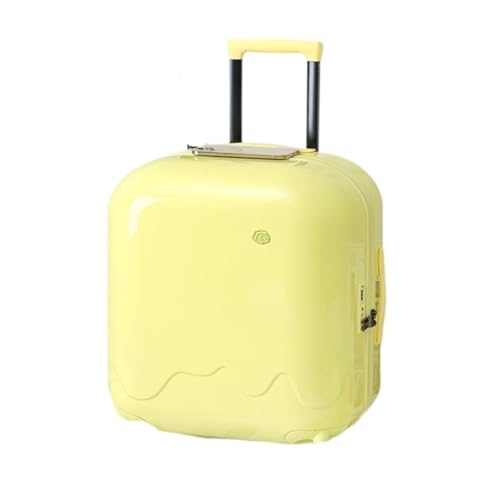 DINGYanL Trolley-Koffer Gepäck Kleiner 20-Zoll-Boarding-Koffer Tragbarer Multifunktionaler Passwort-Koffer Silent Wheel-Koffer Reisekoffer (Color : Yellow, Size : 20in) von DINGYanL