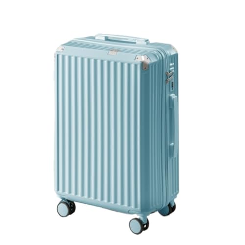 DINGYanL Trolley-Koffer Gepäckkoffer for Männer und Frauen, 20 Zoll, Neuer Reißverschluss, geräuschlos, Universal-Rollenwagen, Gepäckcode-Box Reisekoffer (Color : Blue, Size : 26IN) von DINGYanL