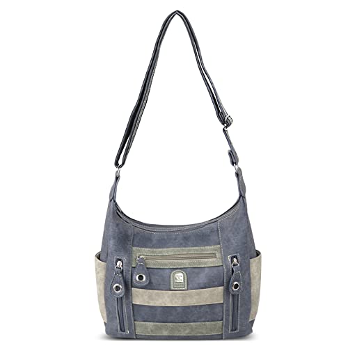 DIRRONA Damen Crossbody-Tasche Mode Designer Cowboy Blue Damentasche Casual Reisen Einkaufen Umhängetasche Damen Großes Verstellbarer Schultergurt Handtasche Blau F von DIRRONA