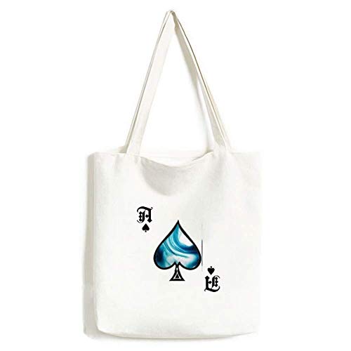 Transparente Tasche mit flüssigem blauen Pigmenten, abstrakt, Handarbeit, Poker, Spaten, waschbare Tasche, mehrfarbig, Einheitsgröße von DIYthinker