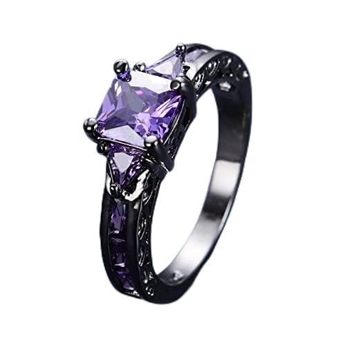 DJMJHG 14K Mehrton-Saphir-Diamant-Ring Obsidian Diamante Diamant-Jade-Ring Rock Für Männer Frauen 8 Zeigen von DJMJHG