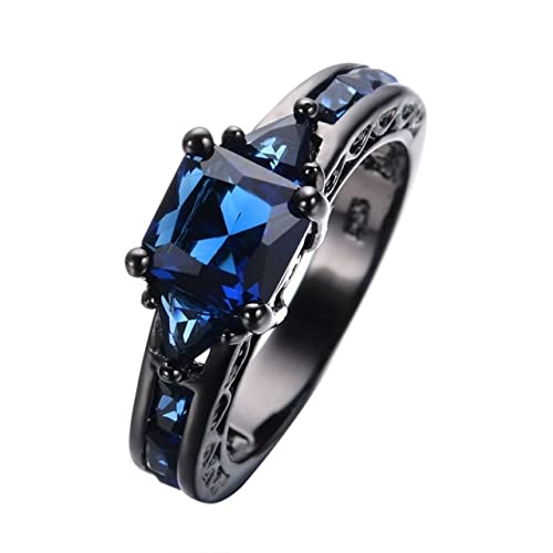 DJMJHG 14K Multi-Ton Saphir Diamant Ring Obsidian Diamante Diamant Jade Ring Rock Für Männer Frauen 7 Zeigen von DJMJHG