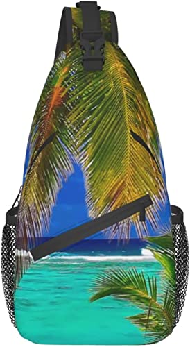 Schultertasche, Strand-Kokosnussbaum-Druck, Umhängetasche für lässige Damen und Herren von DJNGN