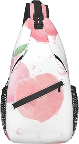Schultertasche, rosafarbener Pfirsich-Druck, Umhängetasche für lässige Damen und Herren von DJNGN