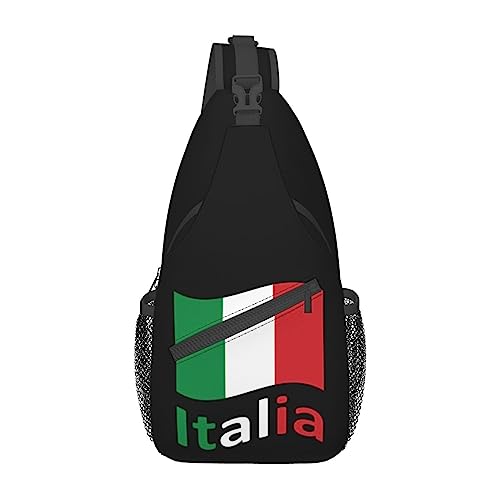 Sling-Rucksack mit Italienischer Flagge, Reise-Umhängetasche, lässige Brust-Umhängetasche, modische Gürteltasche von DJNGN