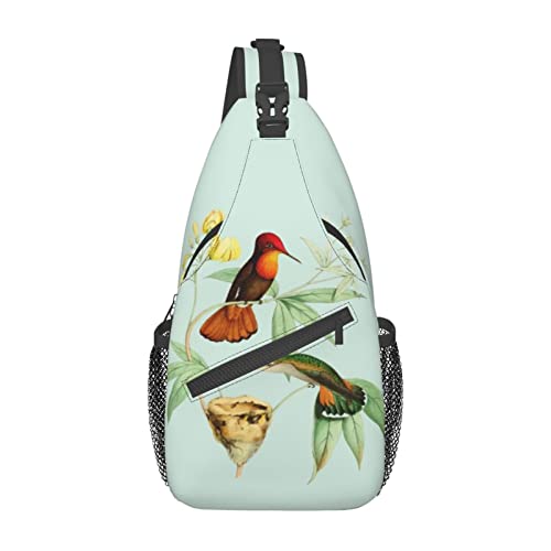 Sling-Rucksack mit Vogelnest, Kolibris, Nesting, Brust-Umhängetasche, lässiger Tagesrucksack für Männer und Frauen von DJNGN