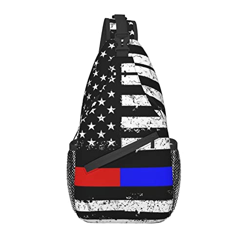 Umhängetasche mit amerikanischer Flagge, amerikanische Flagge, Schultertasche, Brusttasche, Reise-Tagesrucksack für Damen und Herren von DJNGN