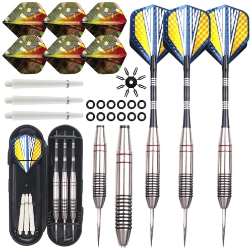 DKDDSSS Dartpfeile Set, 3 Stück 22 Gramm Profi Dartpfeile, Dartpfeile Set mit 3 Dartschaft, 3 Ersatzwelle, 6 Flights, 12 Anti-Lose Gummiringe, 1 Flight Protektoren, Dartbox DKDDSSS Dartpfeile Set, 3 Stück 22 Gramm Profi Dartpfeile, Dartpfeile Set mit 3 Dartschaft, 3 Ersatzwelle, 6 Flights, 12 Anti-Lose Gummiringe, 1 Flight Protektoren, Dartbox von DKDDSSS