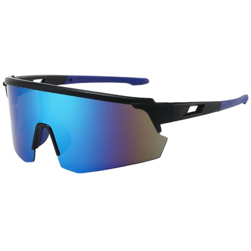 DKDDSSS Sport Sonnenbrille, Polarisiert Fahrradbrille, Fahrradbrille Winddicht, Schnelle Brille, Schnelle Brille Rave, Radfahrer Brille für Herren Damen UV400 Schutz für Outdooraktivitäten Blau von DKDDSSS