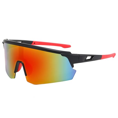 DKDDSSS Sport Sonnenbrille, Polarisiert Fahrradbrille, Fahrradbrille Winddicht, Schnelle Brille, Schnelle Brille Rave, Radfahrer Brille für Herren Damen UV400 Schutz für Outdooraktivitäten Rot von DKDDSSS