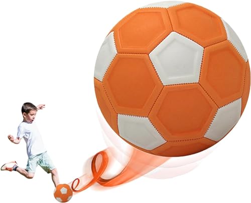 DKIIL NOIYB Curve Ball, Kinder Fußball, Kickerball Orange Curve and Swerve Fußball Ball mit Aufbewahrungstasche und Luftnadel, Geeignet für Fußballtraining von DKIIL NOIYB