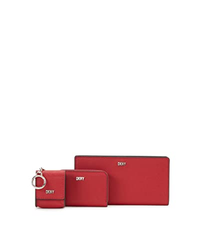 DKNY Damen Casual Phoenix 3 in 1 Box Set Klassische Geldbörse, BRT rot/Silber, Einheitsgröße, Casual Phoenix 3-in-1 Box Set Classic Wallet von DKNY