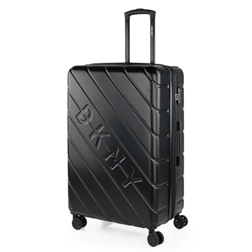 Dkny - Koffer Groß 4 Räder Großer Koffer Leichte - Reisekoffer mit Rollen Groß. Reisekoffer Groß für Flugzeuge Koffer Hartschale mit Geprüftem Schloss - Trolley Koffer Groß DK91170, Schwarz von DKNY