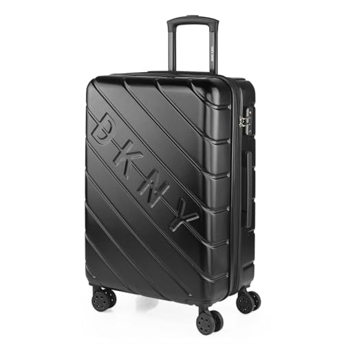 DKNY - Koffer Mittelgroß - ABS Hochwertiger und Stabiler Reisekoffer mit Rollen - Koffer Mittelgroß 4 Rollen Leicht mit Kombinationsschloss. Koffer 4 Rollen, Schwarz von DKNY