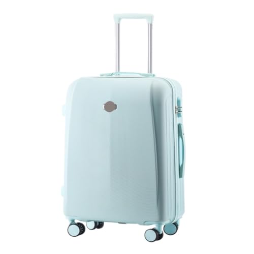 DLLSZS Koffer Kleiner Koffer, Lederkoffer, Trolley-Koffer, Gut Aussehender Neuer Reisekoffer, Pinghu-Passwortfeld Mit Reißverschluss Suitcase (Color : Blue, Size : 26) von DLLSZS