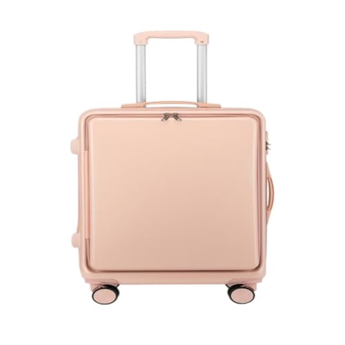 DLLSZS Koffer Koffer Mit Frontöffnung for Männer Und Frauen, Universal-Rollen-Trolley, Passwort-Koffer, Boarding-Koffer Suitcase (Color : Pink, Size : A) von DLLSZS