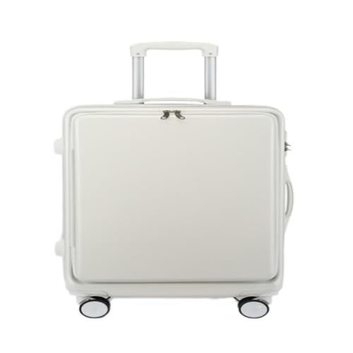 DLLSZS Koffer Koffer Mit Frontöffnung for Männer Und Frauen, Universal-Rollen-Trolley, Passwort-Koffer, Boarding-Koffer Suitcase (Color : White, Size : A) von DLLSZS