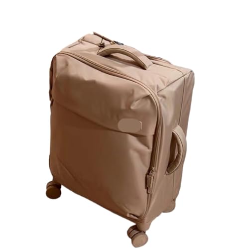 DLLSZS Koffer Neues Gepäck-Boarding-Oxford-Tuch, ultraleichter Gepäckwagen, Softbox, geräuschlos, Universalrad-Gepäck Suitcase (Color : Brown, Size : B) von DLLSZS
