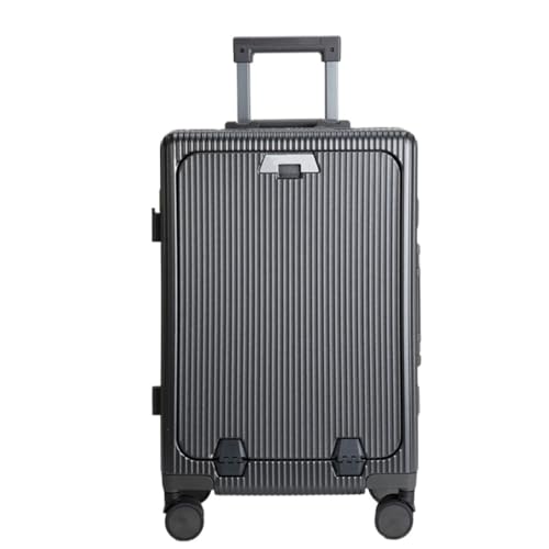 DLLSZS Koffer Vorne Öffnender Aluminiumrahmen-Koffer, Damen-Trolley, Herren-Kabinen-Passwort-Box, Geschäftsreise-Koffer Suitcase (Color : Gray, Size : A) von DLLSZS