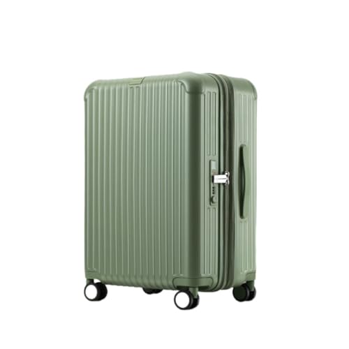 Koffer Gepäck, erweiterbarer Koffer, Trolley-Koffer for Herren und Damen, Boarding-Koffer, Lederkoffer Suitcase (Color : Green, Size : 26) von DLLSZS