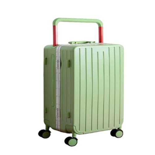 Koffer Koffer, Breiter Trolley, Aluminiumrahmen, 24-Zoll-Koffer for Damen, Robuster Und Langlebiger Trolley-Koffer for Herren Suitcase (Color : Green, Size : 24) von DLLSZS