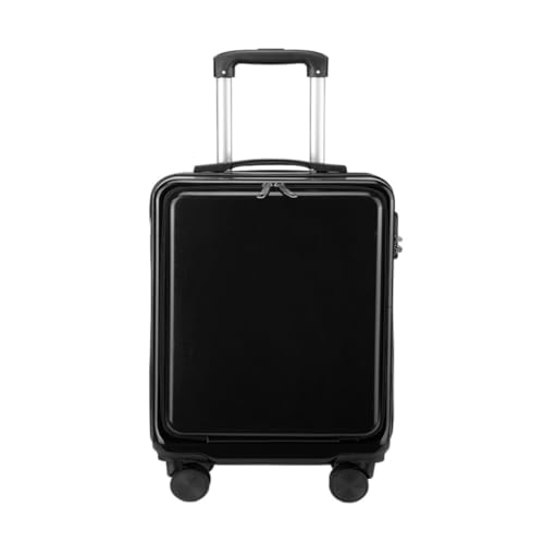 Koffer Von Vorne Zu Öffnender Boarding-Koffer for Damen, 24-Zoll-Passwort-Reisekoffer, Universal-Rad-Trolley-Koffer Suitcase (Color : Black, Size : 20) von DLLSZS