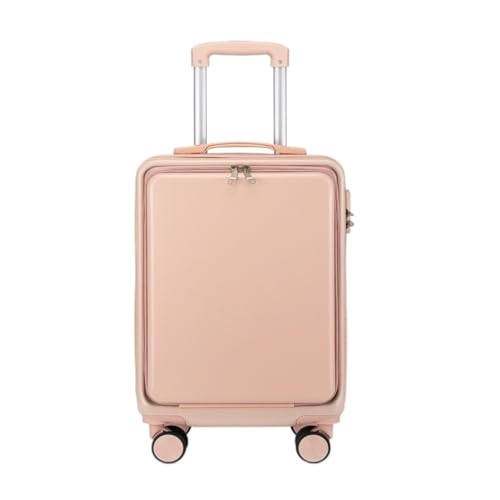 Koffer Von Vorne Zu Öffnender Boarding-Koffer for Damen, 24-Zoll-Passwort-Reisekoffer, Universal-Rad-Trolley-Koffer Suitcase (Color : Pink, Size : 20) von DLLSZS