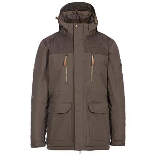 DLX Trespass Herren Warme Wasserdichte Jacke ROCKWELL, Peat, XXS, MAJKRATR0011_PETXXS von Trespass