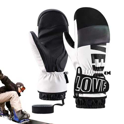 Skihandschuhe, wasserdichte Skihandschuhe, Snowboardhandschuhe mit Handgelenkschutz, wasserdichte Schneehandschuhe zum Skifahren, winddichte Snowboard-Fäustlinge, Schneehandschuhe, Ski-Fäustlinge für von DMAIS