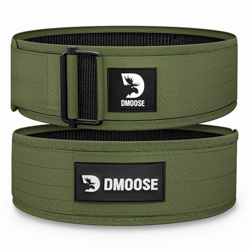 DMoose Fitnessgürtel mit automatischer Verriegelung, bietet Lendenwirbelstütze und Stabilität, 10,2 cm Nylon-Gewichthebergürtel für Frauen mit verstellbarer Schnalle, Workout-Rückengürtel für Männer von DMoose Fitness