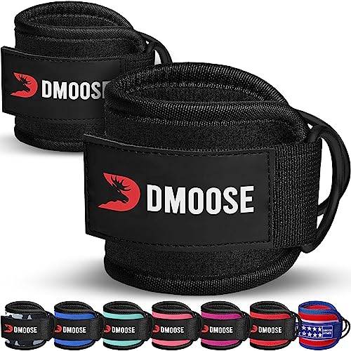 DMoose Foot Straps Cable Pull - Kickbacks Foot Straps - Fußfesseln Cable Pull - 2 Stück Cable Pull Foot Straps für Fitness Training - Ankle Strap Foot Straps für Männer und Frauen von DMoose Fitness