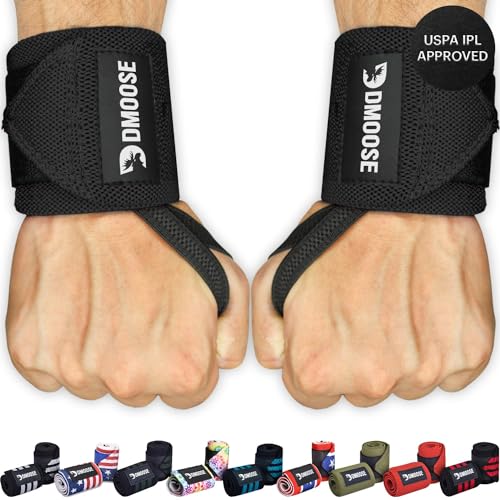 DMoose handgelenk bandagen fitness für Gewichtheben 30cm & 45cm [Wrist Wraps] gelenkbandage Handgelenk mit Verstellbaren Handgelenkstütze für Powerlifting, Bodybuilding & Crossfit von DMoose Fitness